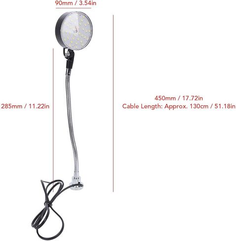 WALFRONT Flexible Gooseneck LED Machine Light 15W 36 LEDs 1500LM 6500K Magnetic Base Shop Tool Lamp for Lathe Work Bench Sewing Machine Grill Industrial Lighting in Saudi Arabia