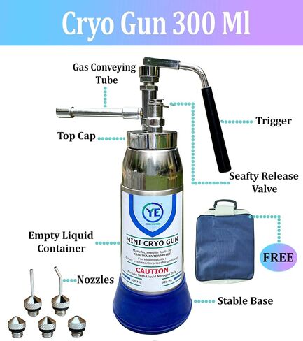 Mini Cryo Gun Liquid Nitrogen Sprayer Can for Dermatology Cryo Spray Cryo Container Capacity 300ml by Yashika Ent in Saudi Arabia