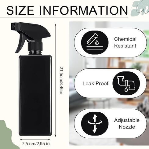 Honeydak 20 Pack Plastic Spray Bottles for Cleaning Solutions 17oz Black Empty Reusable Water Sprayers with Mist and Stream Option Leak-proof for Home Garden Plant Kitchen in Saudi Arabia