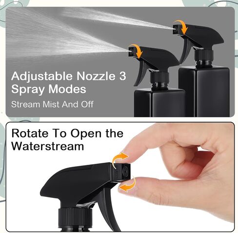 Honeydak 20 Pack Plastic Spray Bottles for Cleaning Solutions 17oz Black Empty Reusable Water Sprayers with Mist and Stream Option Leak-proof for Home Garden Plant Kitchen in Saudi Arabia