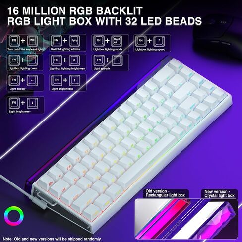 AULA Hero 68 HE 60% Gaming Keyboard Wired, Hall Effect Magnetic Switch Keyboard with Adjustable Actuation, Fast Trigger Mode, 8K Hz Polling Rate, 0.125ms Latency,Side Printed PBT Keycaps, RGB Backlit in Kuwait