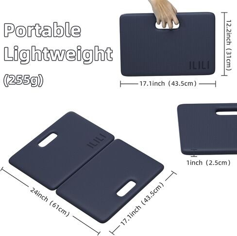 ILILI Yoga Knee Pad Foldable, TPE Soft Cushion 1inch for Knee Push-ups, Plank Support Pad, Elbow/Knee Support Folding Pad, Portable and Lightweight for Yoga Pilates, Fitness Exercise, Outdoor in Saudi Arabia