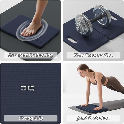 ILILI Yoga Knee Pad Foldable, TPE Soft Cushion 1inch for Knee Push-ups, Plank Support Pad, Elbow/Knee Support Folding Pad, Portable and Lightweight for Yoga Pilates, Fitness Exercise, Outdoor in Saudi Arabia