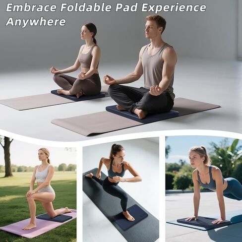 ILILI Yoga Knee Pad Foldable, TPE Soft Cushion 1inch for Knee Push-ups, Plank Support Pad, Elbow/Knee Support Folding Pad, Portable and Lightweight for Yoga Pilates, Fitness Exercise, Outdoor in Saudi Arabia