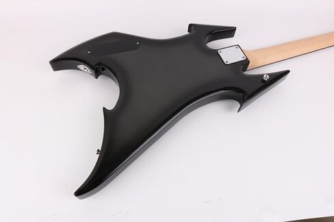 Cool Shape Full Size Standard Electric Bass Guitar Four 4 String Right Hand Handed Solid Body Canadian Maple Neck Genuine Rosewood Fretboard Fingerboard(Metallic Black) in Saudi Arabia