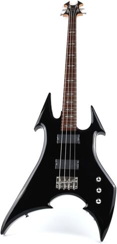 Cool Shape Full Size Standard Electric Bass Guitar Four 4 String Right Hand Handed Solid Body Canadian Maple Neck Genuine Rosewood Fretboard Fingerboard(Metallic Black) in Kuwait