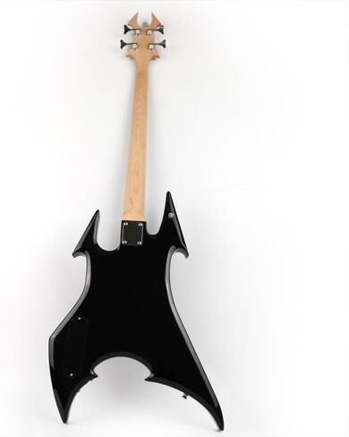 Cool Shape Full Size Standard Electric Bass Guitar Four 4 String Right Hand Handed Solid Body Canadian Maple Neck Genuine Rosewood Fretboard Fingerboard(Metallic Black) in Kuwait