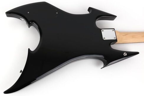 Cool Shape Full Size Standard Electric Bass Guitar Four 4 String Right Hand Handed Solid Body Canadian Maple Neck Genuine Rosewood Fretboard Fingerboard(Metallic Black) in Kuwait