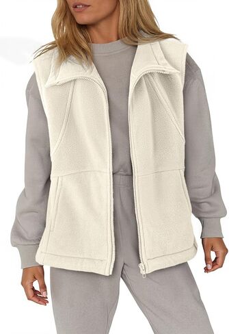 Dokotoo للسيدات الكامل Zip Polar Fleece Stest دافئ شتاء أكمام كارديجان طوق طوق شيربا معطف معطف مع جيب in Saudi Arabia