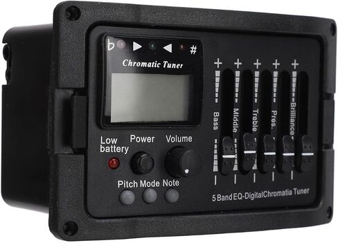 Guitar 5 Band Equalizer Professional Preamp EQ with Tuner Customized Sound Settings for Acoustic and Electric Guitars for Stage Studio Performances in Saudi Arabia