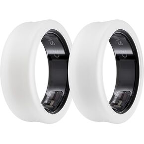 DDJ [2Pack] Ultra -Thin Silicone Cover for Samsung Galaxy Ring, Ring Protector for Oura Ring/RingConn/Ultrahuman Ring AIR Sizing Kit, Sizing M for Rings 11/12/13 (Black/Transparent) in Kuwait