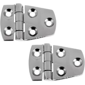 Pair of 316 Stainless Steel Boat/Door Hinge ，Heavy Duty Marine Grade Mirror Polished Cast Strap Hinge Marine Hardware (Size:57mm x 38mm) in Saudi Arabia