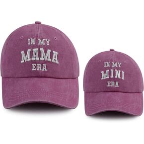 2PCS Mama and Mini Era Matching Hats for Women Kids, Adjustable Embroidered Cotton Mom Daughter Baseball Cap in Kuwait