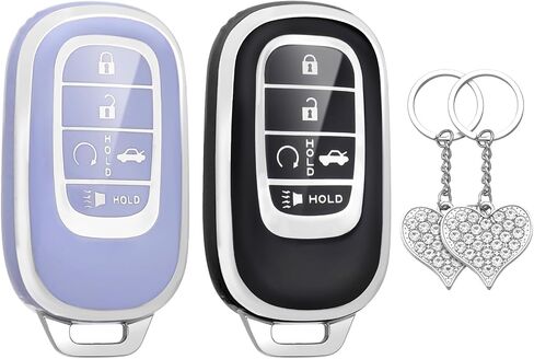 Lecart Key Fob Cover for Honda 2025 2024 2023 2022 CR-V Civic Pilot Accord HR-V Sport Touring 5 Buttons TPU Key Fob Case Soft Car Key Shell Protector 2 Pack White & Pink in Saudi Arabia