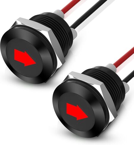LinkStyle 2PCS 12V مؤشر مؤشر LED ، مؤشر إشارة قطع اللوحة 1/2 "، مصباح إشارة المعادن مع أسلاك 300 مم ، أزرق in Saudi Arabia