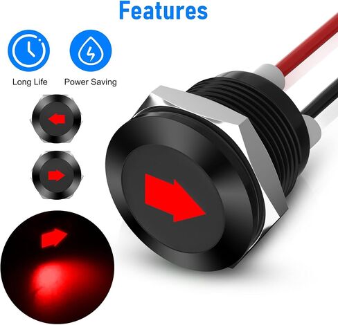 LinkStyle 2PCS 12V مؤشر مؤشر LED ، مؤشر إشارة قطع اللوحة 1/2 "، مصباح إشارة المعادن مع أسلاك 300 مم ، أزرق in Saudi Arabia