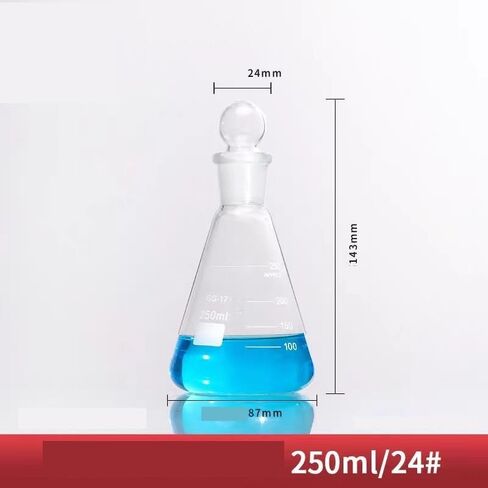 50 ml/100 ml/150 ml/250 ml Laboratory flasks with Ground Glass stoppers - Triangular volumetric flasks for Precise Measurements(150ml) in Saudi Arabia