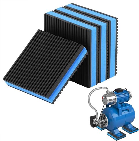 QWORK Anti Vibration Pads, 4 Pack 4'' X 4'' X 7/8" Heavy Duty EVA Mechanical Vibration Damping Isolator Pads for Compressor, Washer Dryer in Saudi Arabia