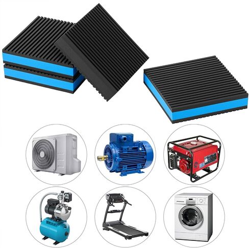 QWORK Anti Vibration Pads, 4 Pack 4'' X 4'' X 7/8" Heavy Duty EVA Mechanical Vibration Damping Isolator Pads for Compressor, Washer Dryer in Saudi Arabia