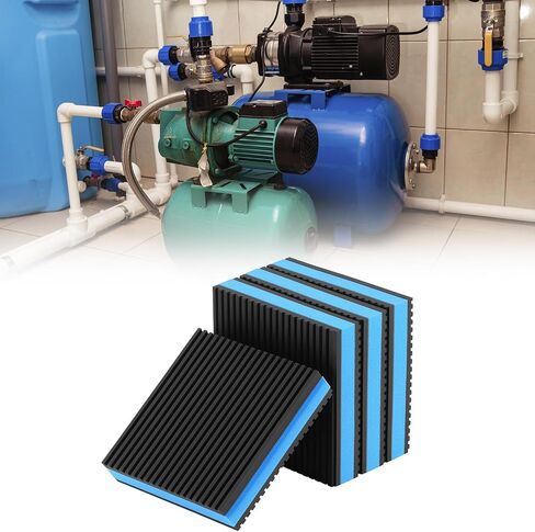 QWORK Anti Vibration Pads, 4 Pack 4'' X 4'' X 7/8" Heavy Duty EVA Mechanical Vibration Damping Isolator Pads for Compressor, Washer Dryer in Saudi Arabia
