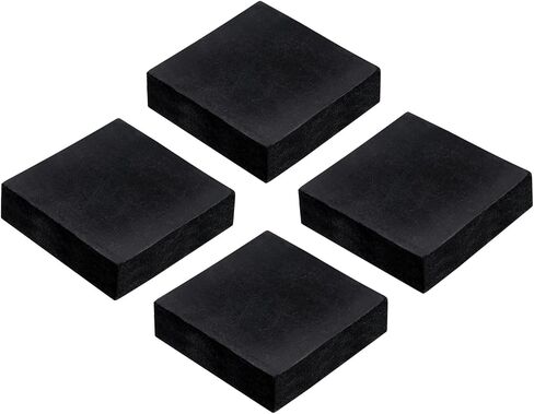 uxcell 4pcs Rubber Anti-Vibration Pads Hard Pad, 50mm Square Vibration Isolation Mats, 15mm Thickness Non-Slip Rubber Blocks, Anti-Skid Anti Noise for HVAC, Compressor, Air Conditioner in Saudi Arabia
