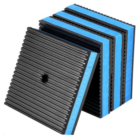 QWORK Heavy-Duty Rubber Anti-Vibration Pads, Pack of 4, 4" x 4" x 7/8" Shock Absorbing Pads in Saudi Arabia