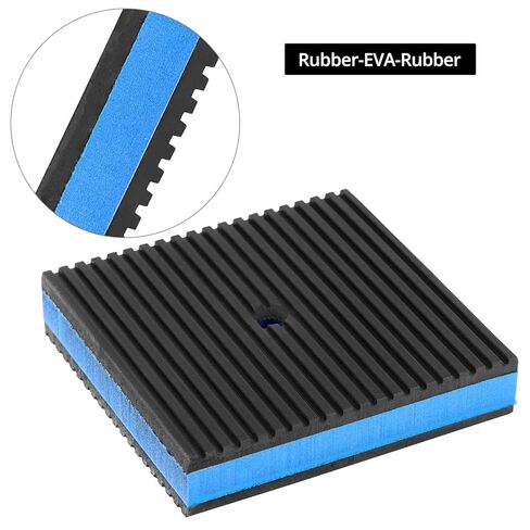 QWORK Heavy-Duty Rubber Anti-Vibration Pads, Pack of 4, 4" x 4" x 7/8" Shock Absorbing Pads in Saudi Arabia