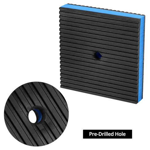 QWORK Heavy-Duty Rubber Anti-Vibration Pads, Pack of 4, 4" x 4" x 7/8" Shock Absorbing Pads in Saudi Arabia