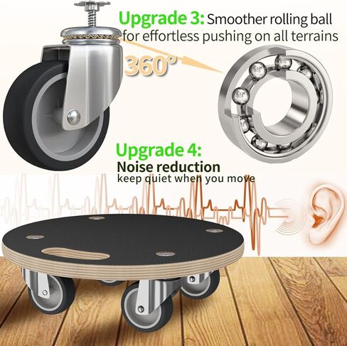 Hard Wood Mover Spliceable Dolly 550Lbs Capacity (2 Packs) 4 Wheels Heavy Duty Furniture Moving Connectable Design Dollier Upgraded Transport Roller in Kuwait