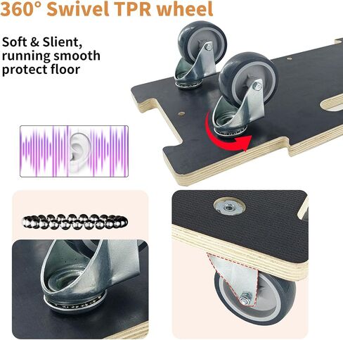 Hard Wood Mover Spliceable Dolly 550Lbs Capacity (2 Packs) 4 Wheels Heavy Duty Furniture Moving Connectable Design Dollier Upgraded Transport Roller in Kuwait
