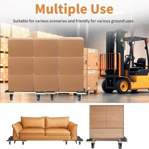 Hard Wood Mover Spliceable Dolly 550Lbs Capacity (2 Packs) 4 Wheels Heavy Duty Furniture Moving Connectable Design Dollier Upgraded Transport Roller in Kuwait