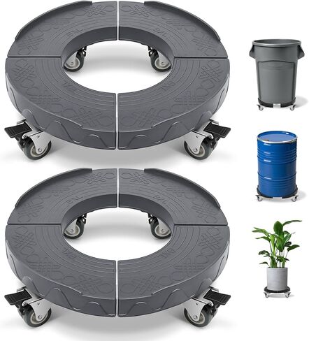 Nefish Trash Can Dolly Wheels, 15-19 Inch Adjustable Round Furniture Dolly with 4 Wheels, Heavy Duty Drum Dollies 440lbs Tire Dolly, Multi Functional Rolling Dolly Cart in Saudi Arabia