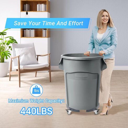 Nefish Trash Can Dolly Wheels, 15-19 Inch Adjustable Round Furniture Dolly with 4 Wheels, Heavy Duty Drum Dollies 440lbs Tire Dolly, Multi Functional Rolling Dolly Cart in Saudi Arabia