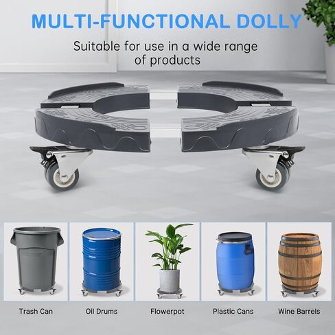 Nefish Trash Can Dolly Wheels, 15-19 Inch Adjustable Round Furniture Dolly with 4 Wheels, Heavy Duty Drum Dollies 440lbs Tire Dolly, Multi Functional Rolling Dolly Cart in Saudi Arabia
