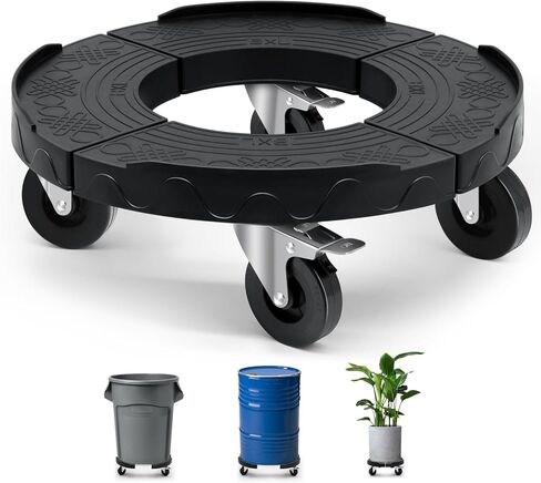 Nefish Trash Can Dolly Wheels, 15-19 Inch Adjustable Round Furniture Dolly with 4 Wheels, Heavy Duty Drum Dollies 440lbs Tire Dolly, Multi Functional Rolling Dolly Cart in Saudi Arabia