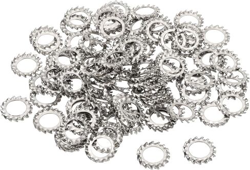 PATIKIL M10 غسالات قفل الأسنان الخارجية ، 100pcs 304 من الفولاذ المقاوم للصدأ قفل غسالات مجموعة تشكيلة لمكانة المعدات الميكانيكية المحتفظ بها مقاطع ، فضية in Kuwait