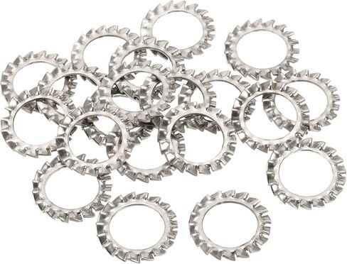 PATIKIL M10 غسالات قفل الأسنان الخارجية ، 100pcs 304 من الفولاذ المقاوم للصدأ قفل غسالات مجموعة تشكيلة لمكانة المعدات الميكانيكية المحتفظ بها مقاطع ، فضية in Kuwait