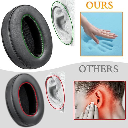 Soulwit Ear Pads Cushions استبدال ، أذن من Sennheiser HD 4.50BT ، HD 4.50BTNC ، HD 4.50SE ، HD 4.40BT ، HD 4.30G ، HD 4.20S ، HD 458BT ، HD 450 ، HD 450BT ، HD 400S ، HD 350BT - Black. in Saudi Arabia