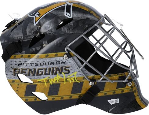 Tristan Jarry Pittsburgh Penguins Autographed Replica Goalie Mask - Autographed NHL Helmets and Masks in Saudi Arabia