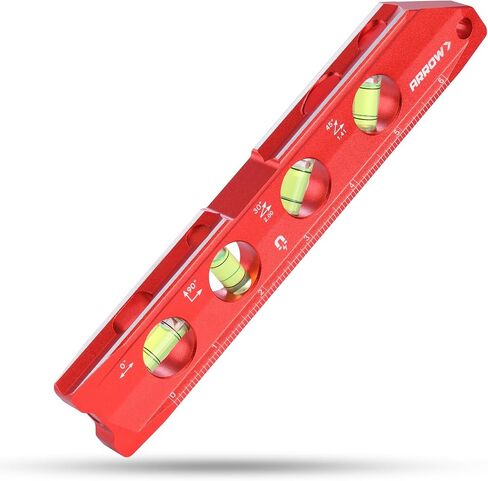 ARROW 4-Inch Torpedo Level, Small Magnetic Leveler Tool with 0°/90° Bubbles, Top-view Window, Aluminium Alloy Frame, Dual SAE and Metric Scales in Saudi Arabia