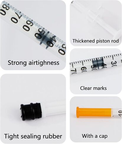 1ml 31G 5/16 Inch Scientists Lab Syringes, Individually Wrapped, 20-Pack, for Scientific Research, Refilling, or Dispensing in Saudi Arabia