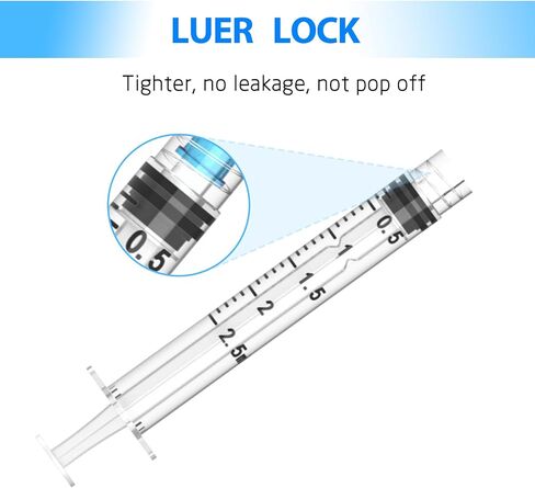 100 محاقن مختبر يمكن التخلص منها ， 2.5 مل/سم 23GA 1.5 بوصة محاقن مع الإبرة ، محقنة قفل luer ، ملفوفة بشكل فردي in Kuwait