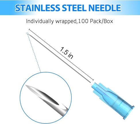 100 محاقن مختبر يمكن التخلص منها ， 2.5 مل/سم 23GA 1.5 بوصة محاقن مع الإبرة ، محقنة قفل luer ، ملفوفة بشكل فردي in Kuwait