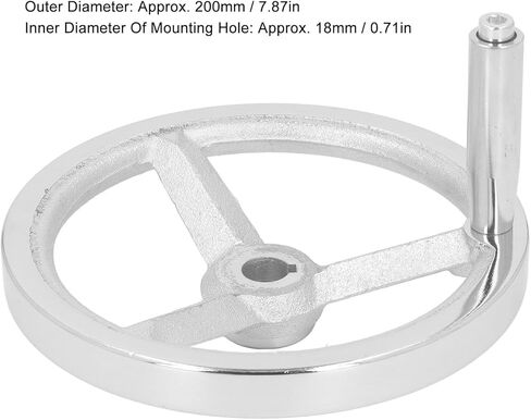 18x200mm Lathe Hand Wheel Cast Iron Round Handwheel with Handle for Milling Machine and Grinder in Saudi Arabia