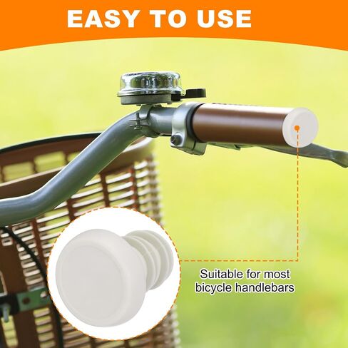 HARFINGTON 1 Pairs Bike Handlebar End Plugs Bar End Caps Expanding Locking Handlebar End Plugs for Most Bike MTB Road BMX Fixed Gear Bike, White in Saudi Arabia