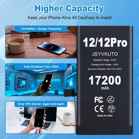 بطارية 15800mAh لـ iPhone SE2 (SE 2020 2nd Generation) ، بطارية جديدة للبديل عن سعة أعلى لدورة من أجل iPhone SE 2020 مع مجموعة أدوات الإصلاح الكاملة ، Model A2275 A2296 A2298 in Saudi Arabia