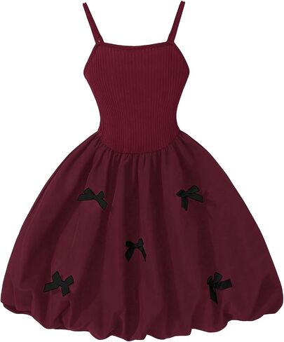 Verdusa Girl's Bow Sleeveless Backless Bubble Dress A Line Flowy Summer Dress in Saudi Arabia