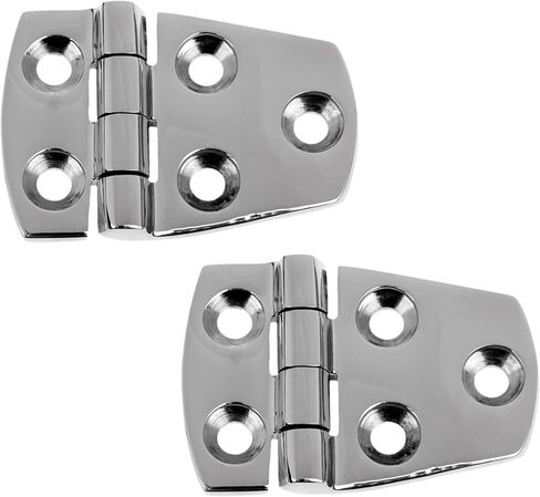 Pair of 316 Stainless Steel Boat/Door Hinge ，Heavy Duty Marine Grade Mirror Polished Cast Strap Hinge Marine Hardware (Size:57mm x 38mm) in Saudi Arabia