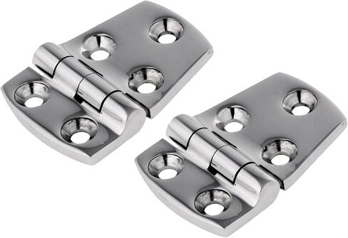Pair of 316 Stainless Steel Boat/Door Hinge ，Heavy Duty Marine Grade Mirror Polished Cast Strap Hinge Marine Hardware (Size:57mm x 38mm) in Saudi Arabia