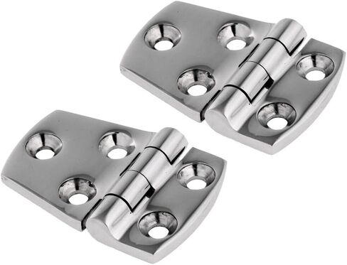 Pair of 316 Stainless Steel Boat/Door Hinge ，Heavy Duty Marine Grade Mirror Polished Cast Strap Hinge Marine Hardware (Size:57mm x 38mm) in Saudi Arabia